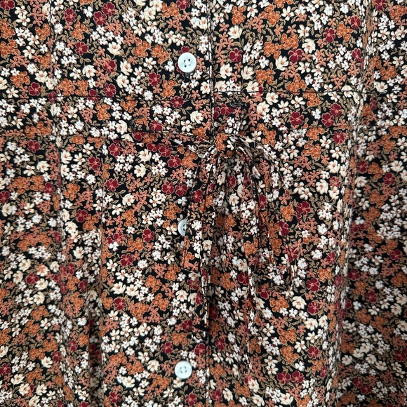 JOE FRESH Floral Button Front Shirt Dress with Waist Tie - Size XL. NWOT. - Picture 8 of 15